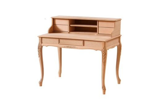 [2363N] Wooden office with sculpture