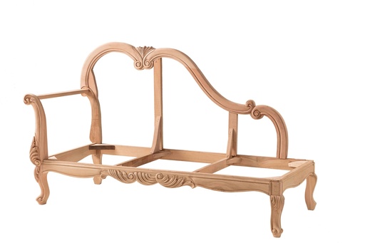 [4163N] Holz Sofa Skelett mit Skulptur