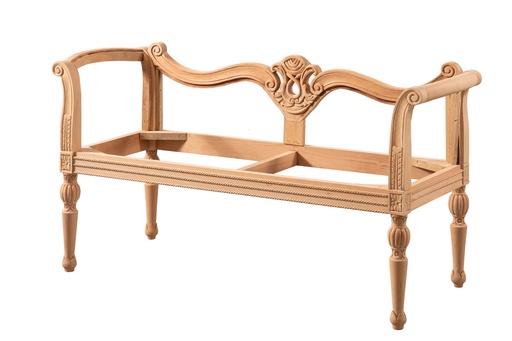 [4164N] Sofa en bois squelette avec sculpture