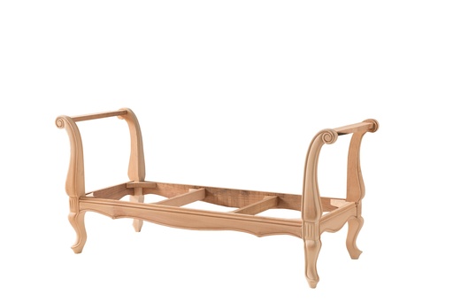 [590N] Holz Sofa Skelett mit Skulptur