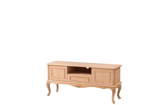 [507N] The chest of wooden TV with sculpture