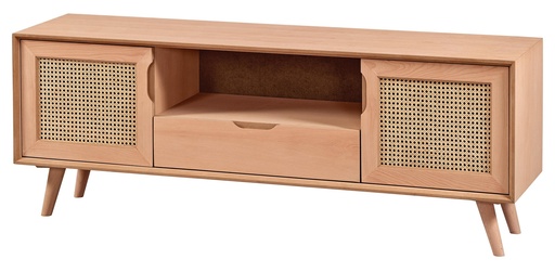 [5351S] The chest of wooden TV with rattan