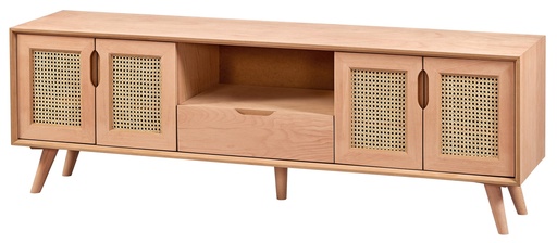 [5353S] La poitrine de la télévision en bois avec rotin