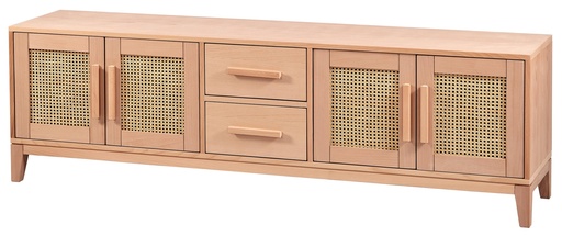 [5341S] The chest of wooden TV with rattan