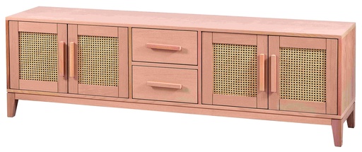 [TV-102] Holz und MDF TV Kommode mit Rattan