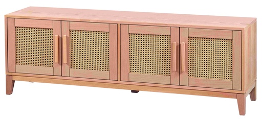 [TV-104] The chest of wooden TV with rattan