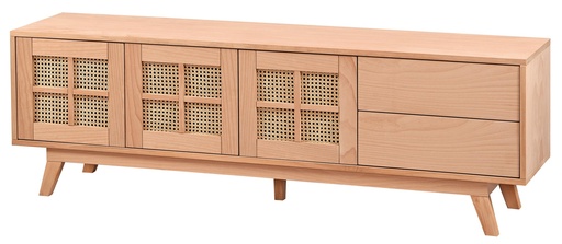 [5333S] The chest of wooden TV with rattan