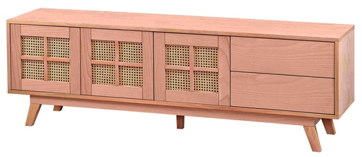 [TV-112] Holz und MDF TV Kommode mit Rattan