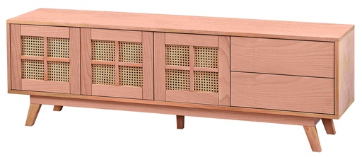 [TV-112] The chest of wooden TV with rattan