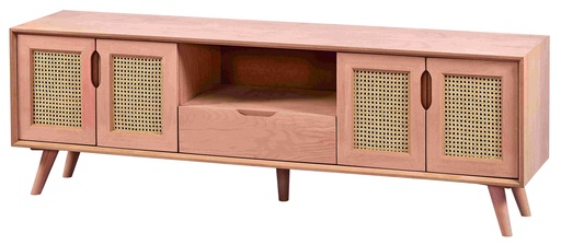 [TV-114] Holz und MDF TV Kommode mit Rattan