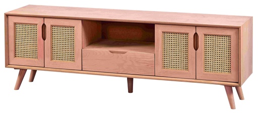 [TV-114] The chest of wooden TV with rattan