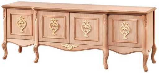 [5372S] The chest of wooden TV with sculpture