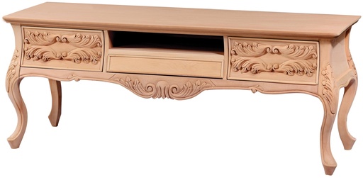 [5365S] The chest of wooden TV with sculpture