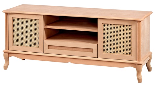 [5375S] The chest of wooden TV with rattan