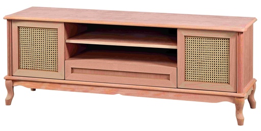 [TV-157] The chest of wooden TV with rattan