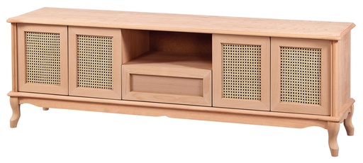 [5369S] The chest of wooden TV with rattan