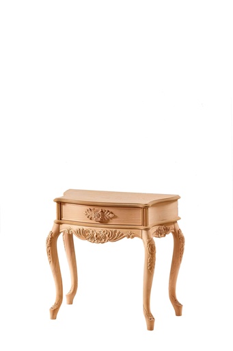 [4526N] Wooden console with sculpture