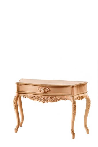 [4534N] Wooden console with sculpture