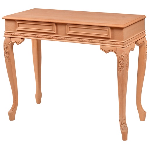 [2636C] Wooden console with sculpture