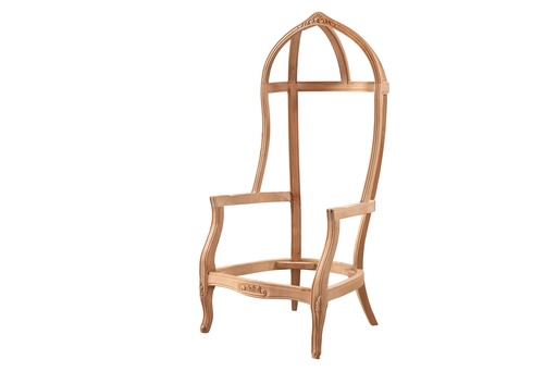 [550N] Fauteuil squelette en bois avec sculpture