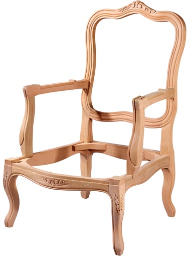 [4821S] Fauteuil squelette en bois avec sculpture