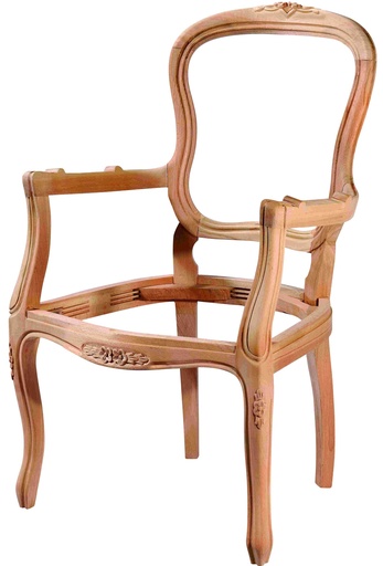 [BRJ-115] Skeleton wooden armchair with sculpture