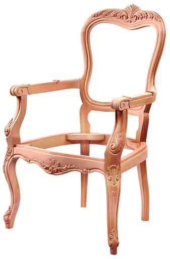 [BRJ-120] Skeleton wooden armchair with sculpture