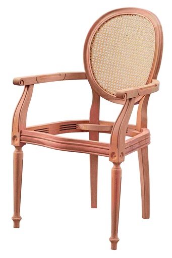 [BRJ-132] Skeleton wooden armchair with rattan