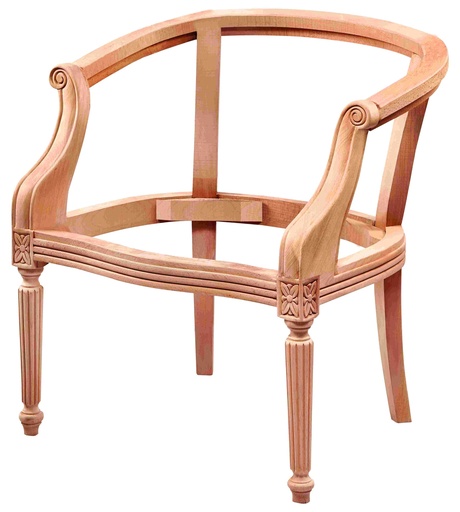 [BRJ-139] Skeleton wooden armchair with sculpture