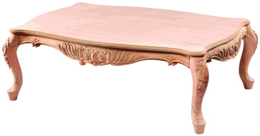 [ORT-133] La table basse rectangulaire en bois avec sculpture