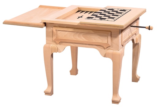 [6751S] Quadratischer Schach Tisch aus Holz