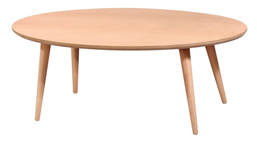 [5754S] Wooden oval coffee table