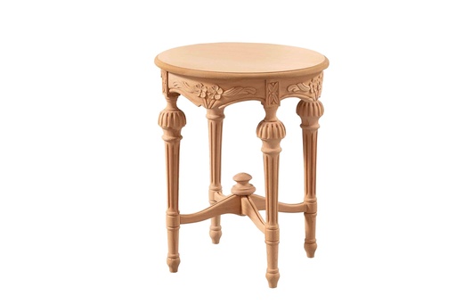 [6131N] MASUTA ROTUNDA DIN LEMN CU SCULPTURA