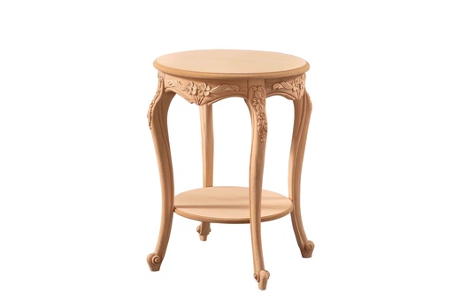 [6128N] MASUTA ROTUNDA DIN LEMN CU SCULPTURA