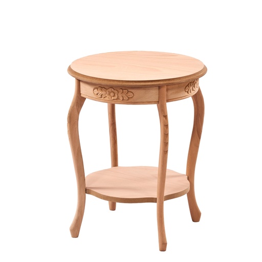 [5894S] Square wooden table with sculpture