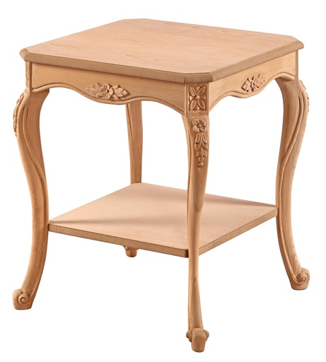 [5914S] MASUTA PATRATA DIN LEMN CU SCULPTURA