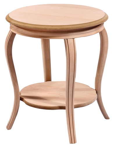 [5896S] Table ronde en bois