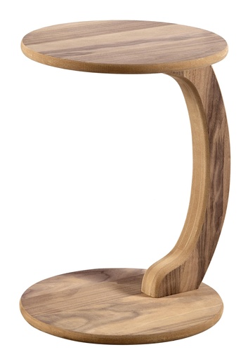 [5578S] MDF Runder Servicetisch  mit Walnussfurnier