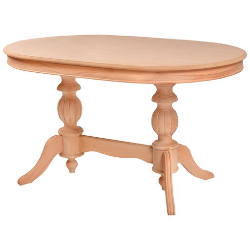 [1276C] Table ovale en bois fixe