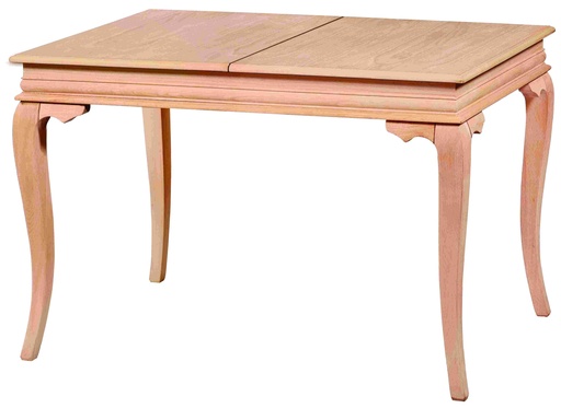 [MSA-221] Ausziehbarer rechteckiger Tisch aus Holz mit Skulptur