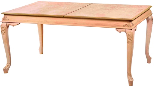 [MSA-223] Ausziehbarer rechteckiger Tisch aus Holz mit Skulptur