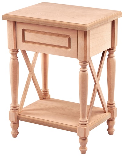 [6524S] Wooden bedside table