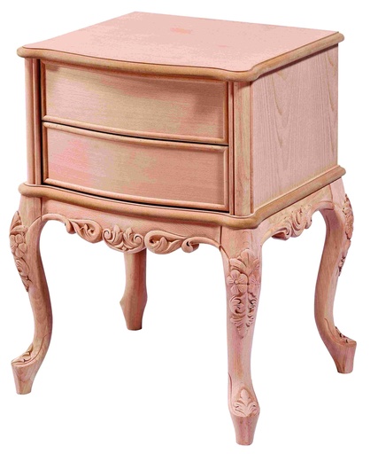 [KOM-127] Wooden bedside table with sculpture