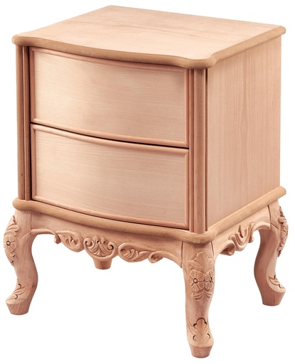 [6504S] Wooden bedside table with sculpture