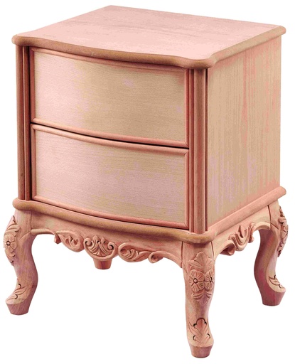 [KOM-128] Wooden bedside table with sculpture