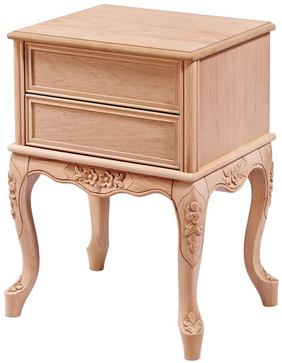 [6506S] Table de chevet en bois avec sculpture