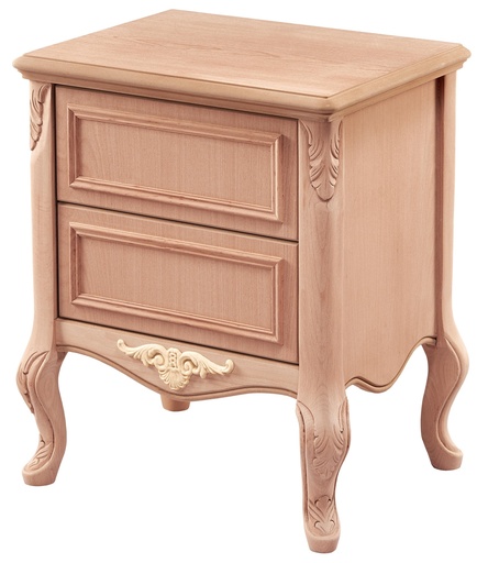 [6510S] Table de chevet en bois avec sculpture