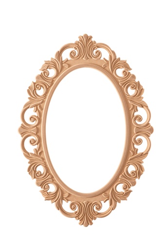 [973N] The oval mirror frame in MDF