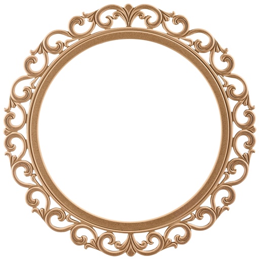 [7494S] Rama Round Mirror en MDF