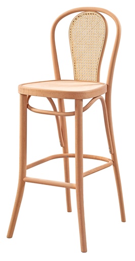[4538S] Skeleton wooden chair bar with rattan